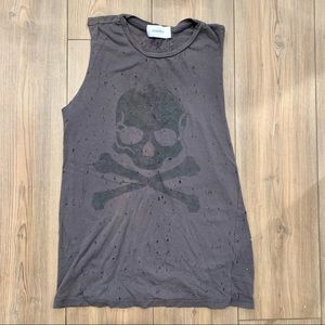 Soulcycle Skull Gray Muscle Tee